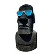 model.png Moai statue wearing sunglasses and a party hat NO.4