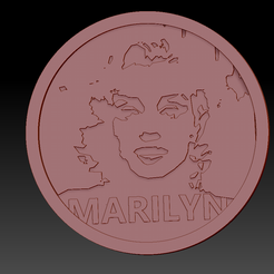 Marilyn Monroe01.png Бесплатный STL файл Medallion Marilyn Monroe・3D-печатный дизайн для скачивания, edbo