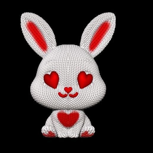 🐇 Cute Rabbit Weave Hearts Toy・ STL File for 3D printing・Cults