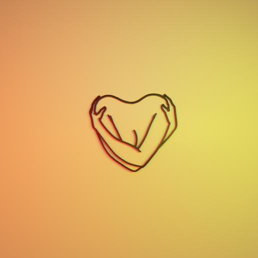 woman heart silhouette picture 3D model