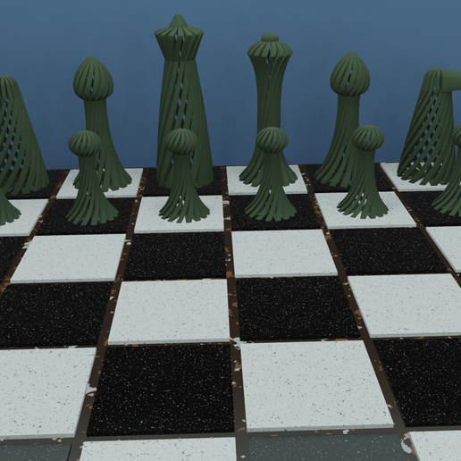 2Green.png Twisted Chess Set Unique Hollow