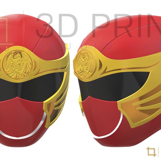 🥷 Power Rangers Ninja Storm Casco Ranger Rojo・Archivo STL para ...