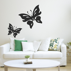 display.png Archivo STL Simple Butter Fly - Decoración de pared・Modelo para descargar y imprimir en 3D