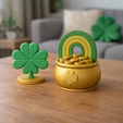 8.png St. Patrick’s Day Lucky Charm STL Set – Four Leaf Clover & Rainbow Pot of Gold Decor |