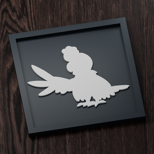 Squawkabilly - Pokemon Silhouette Frame | Normal, Inverse & Scaled STL