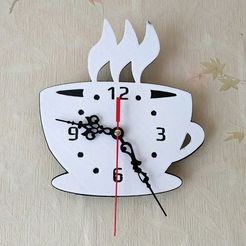 coffe time.jpg Free STL file Kitchen clock "Coffee time"・3D printing model to download