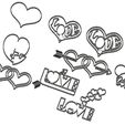 Sans titre 2.jpg 15 Biscuit Moulds - Love - Valentine's Day - Valentine's Day - Love - Cookie cutter - Biscuit Cutter
