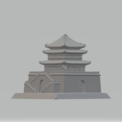 1.png STL file Chinese city gate ancient building pavilions 3D print model・3D print object to download