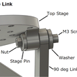 | Stage Link Top Stage M3 Screw \ N90 deg Link M3 Nut | Stage Pin Washer Spherical Parallel Manipulator