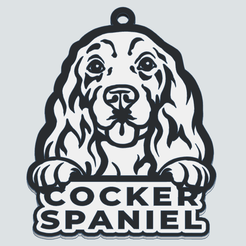 cocker-tinker.png Fichier STL gratuit Porte-clés Cocker Spaniel・Objet à télécharger et à imprimer en 3D