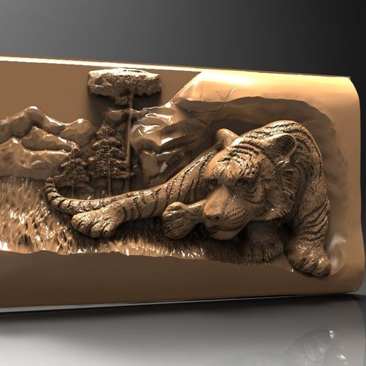 sleeping tiger cnc router 3D model