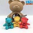 FIDGET-BEAR-KEYCHAIN-03.jpg TEDDY, ARTICULATED AND FIDGET KEYCHAIN printed in place without supports