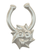 Fem-jewel-56-v2-12.png STL file fake Nose hook "Incubus" FAKE NIPPLE Clamps Pendant PIERCING Female Septum Barbaella male Non-Piercing Body Jewellery Bondage Weight femJ-56 3d print cnc・3D printable model to download