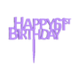 Happy61st.stl Набор топперов для торта на день рождения. Возраст от 61 до 70 лет