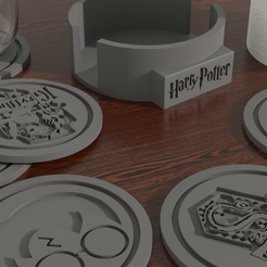 apoyavasos-harry-potter-decoracion-hogar.png ▪ KIT 6 SUPPORTERS 🥤 Hogwarts Schools 🧙‍♂️ + Harry Potter ⚡ + CUSTOMIZED CASE🌟 (Licensed-Commercial)
