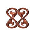 onlay16-09.JPG Double floral scroll decoration element relief 3D print model