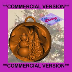 Commercial-version.jpg Snowman Christmas ball ornament ** Commercial Version**