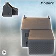 4.jpg Modern Mansard-roofed building with access staircase and molded balustrade, and double chimneys (17) - Modern WW2 WW1 World War Diaroma Wargaming RPG Mini Hobby