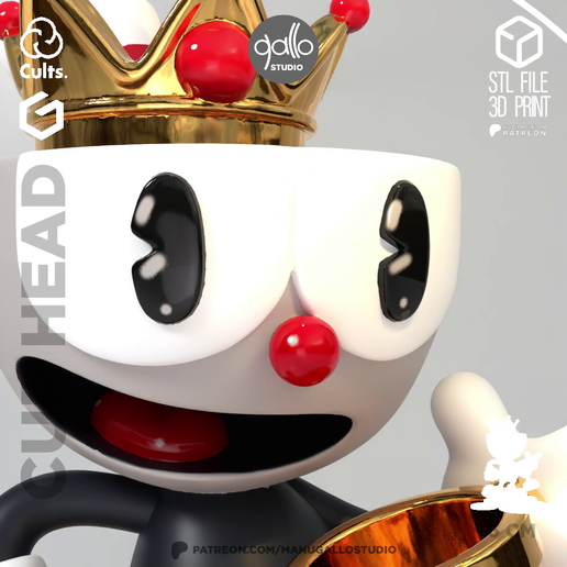 🐉 CUP_HEAD・ STL File for 3D printing・Cults