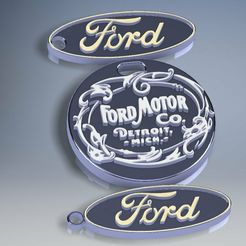 STL-Datei Ford Logo Lesezeichen 🚙 kostenlos・Modell zum 3D