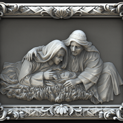1.png Fichier 3D Modèle 3D Fichier STL pour CNC Router Laser & 3D Printer Naissance de Jésus 3・Idée pour impression 3D à télécharger