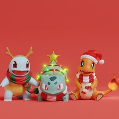 STL file Pokemon - Eeveelutions in Christmas Style 🐉・3D printing template  to download・Cults