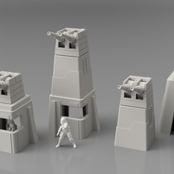 Towers-v7.png STL file Turret Towers - Figurines not included・Model to download and 3D print