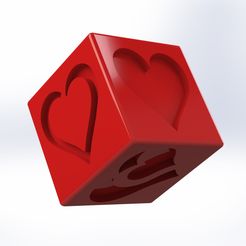 4.jpg STL file 6 faces heart cube - Valentine's day・3D printing design to download
