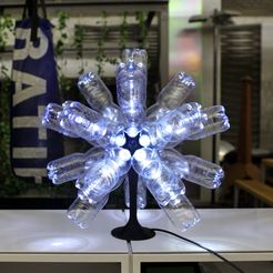 christmas star lamp 02.jpg Download free STL file Ikosaeder Christmas star lamp from used plastic bottles • 3D printable design, metalguru