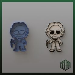 PACK-MICHAEL-MYERS-LLAVERO-CORTADOR-DE-GALLETAS.jpg STL file MICHAEL MYERS KEYCHAIN + COOKIE CUTTER PACK - HALLOWEEN 2K23・3D print model to download