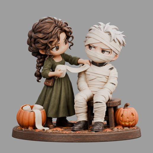 Alchemised — Helena & Kaine Mummy Makeover | Halloween Diorama STL, Complete & Multipart