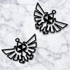 project_20230920_1309439-01.png STL file Zelda hyrule Crest earrings zelda pendant・3D print object to download