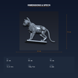 04_dimensions.png Cybernetic Cat Figurine - 3D Printable STL File