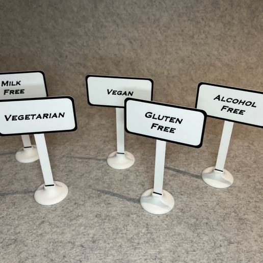 Table buffet food labels