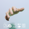 9.png 真人大小的 3D 扫描男性手部 - 用于雕塑和数字建模的模型