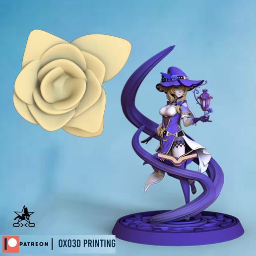 Lisa Genshin Impact accessories flower 3D model