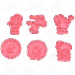 1.jpg Christmas Snoopy Cookie Cutters set of 6