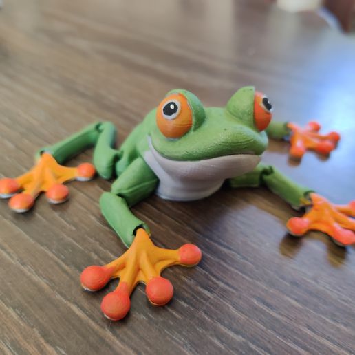 3D printable Cute Flexi Print-in-Place Frog • made with Ender 3・Cults