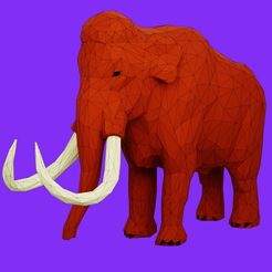 5001.jpg Fichier 3D Mammouth Lowpoly Modèle d'impression 3D・Plan pour imprimante 3D à télécharger, 3DGeshaft