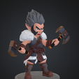 2.png Chibi Barbarian Berserker Warrior - 100mm Desktop Figurine