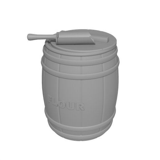 Flour Barrel with Lid and Scoop, General Store Decor