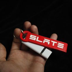Slate-Tesla.jpg Tesla Motors Fan Art Logo Slate Keychain
