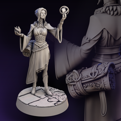 Thumbnail.png Arcanist | TTRPG Cleric/Mage/Artificaer 32mm Model With Elf and Human Ears