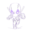 Deadpool.stl Mini Deadpool -2D ART
