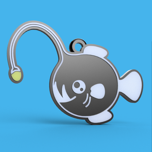 Llavero pez Rape - Diablo Negro 3D model