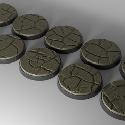 ovw.png 10x 40mm base with cracked ground (version 3) [+toppers]