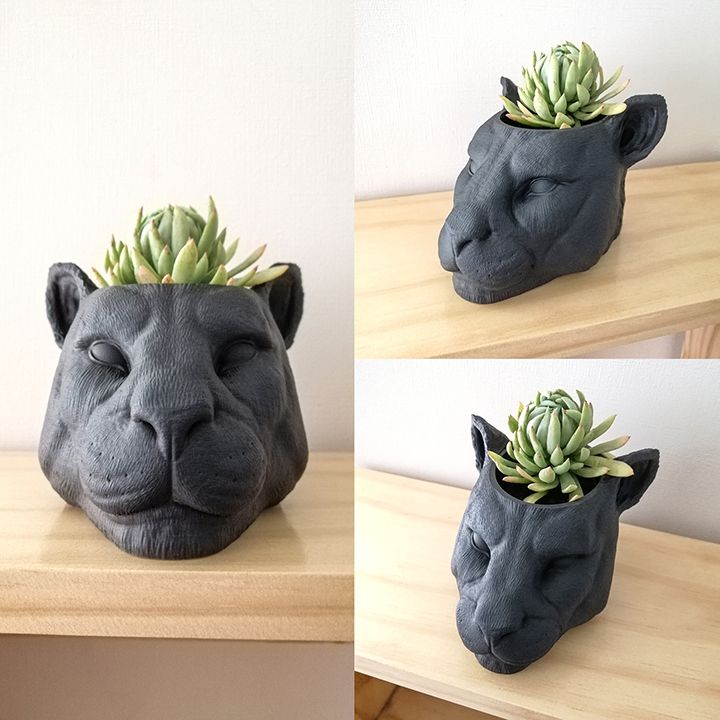 Puma-Maceta-004.jpg Download STL file Puma Pot • 3D print template, Pipe_Cox