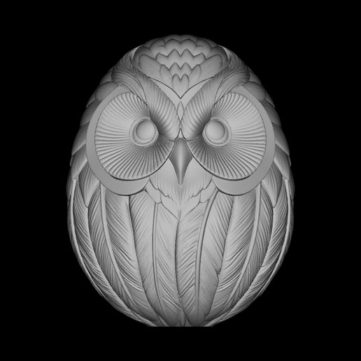 Spiral Feather Owl 3D STL Print Model 3D print model