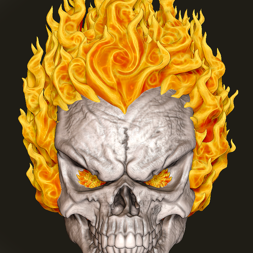 👻 Ghost Rider Keychain 3D printed model・ STL File for 3D