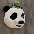 planter-1.png panda head wall mount planter pot flower vase stl 3d print file